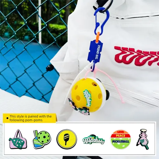 Style E 1PC Pickleball Bag Charm Gift, Sports Bag Hanging Ornament, Pickleball Accessory Decoration for Sports Lovers