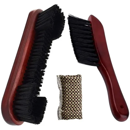 Billiards Pool Table and Rail Brush Set with Cloth Cue Shaft Slicker