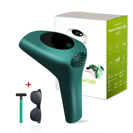 IPL Laser Hair Removal Handset for Women & Men - 900,000 Flashes Home Use Hair Remover Device for Face Body Bikini & Underarms - Painless & Effective Reduction - AU Plug Dark Green