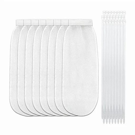 Lint Trap and Cable Ties Set for Washing Machine, Includes 8 Nylon Mesh Lint Traps and 24 Cable Ties, Lint Filtration