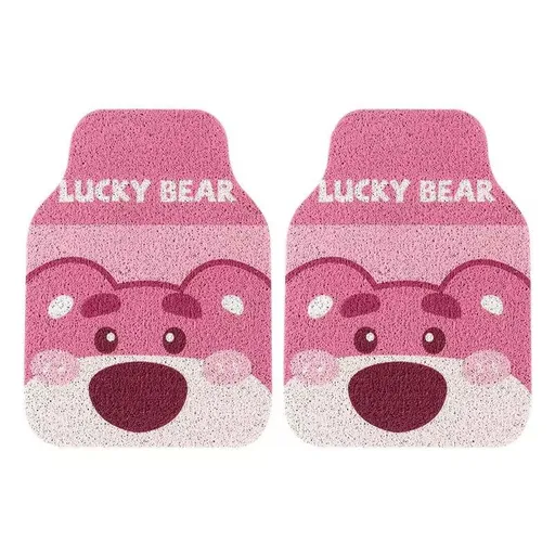 Cartoon Bear Car Floor Mats PVC Universal Non Slip Pink bear head Front 2