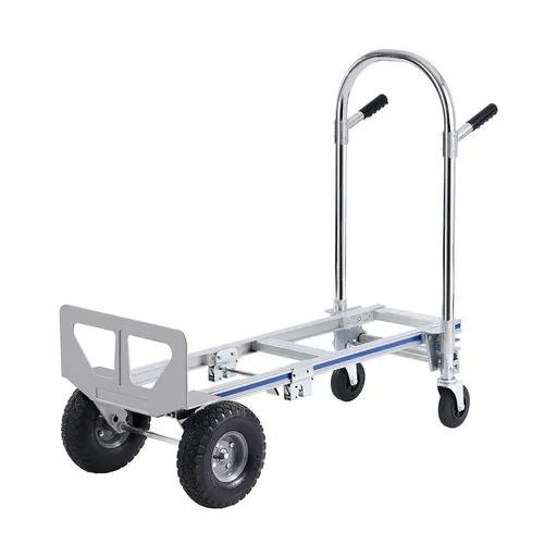 Aluminum Hand Truck, 2 in 1, 363 kg Max Load Capacity, Heavy Duty Industrial Convertible Folding Hand Truck and Dolly, Utility Cart Converts from Hand Truck to Platform Cart with Rubber Wheels