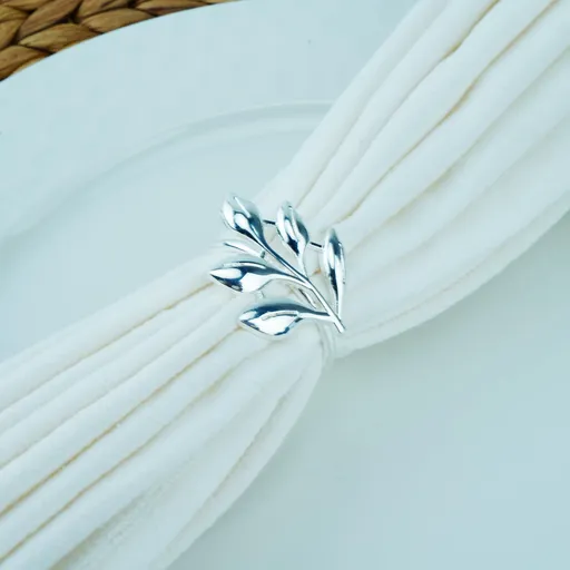 Napkin Rings Set Metal Napkin Holders Silver for Cloth Napkins for Wedding Easter Banquet Tea Party