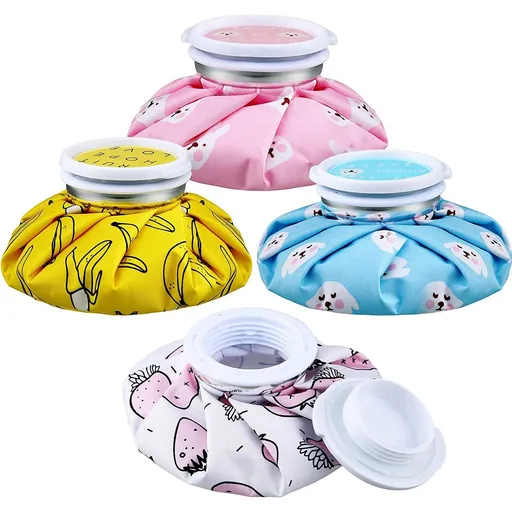 4 Packs Reusable Ice Pack Cold and Hot Use Hot Water Bag Kids Adults Cold Packs for Injuries Pain Relief Wisdom 6 Inches