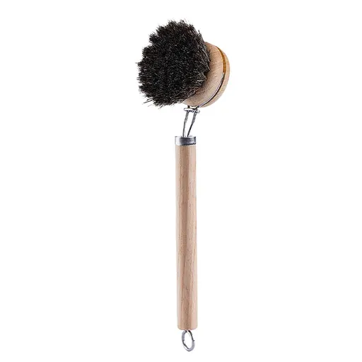4 pcs Bamboo Pot Dish Brush, Replaceable Brush Head, Eco-Friendly, Natural Soft Horsehair Sisal Coconuts Palm Cleaning Brush