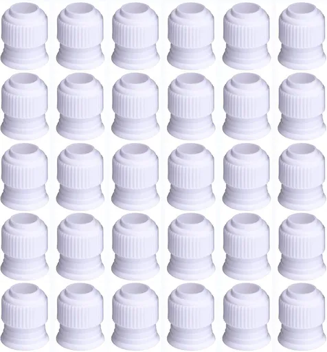 30 Pieces Coupler Piping Bag Plastic Standard Couplers Cake Decorating Pipe Tip for Frosting Icing Nozzles (1.2 x 1 Inch)