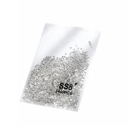 1440Pcs Glitter Rhinestones Crystal Flat Clear Bottom Glass Nail Art Nail Drill - Clear Crystal SS8