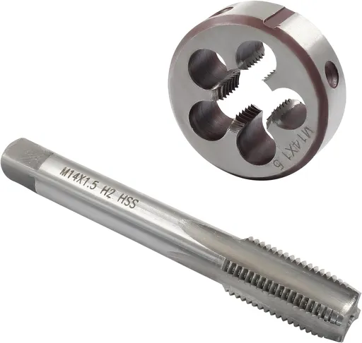 M14 x 1.5 HSS Metric Thread Tap and Die Set, Right Hand Machine Thread Tap and Round Die