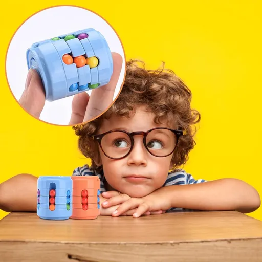 Rotating Cans Magic Bean Cube Fingertip Toys, Spinner Rotating Toys Reliever Stress Toys, Anxiety Relief Learning