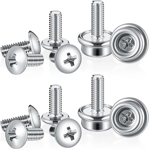 12 Pcs Stainless Steel Football Helmets Visor Screws, Hockey Helmet Repair Mask Screw Kit with 12mm and 10mm Screws Hockey Helmet Screw Facemask Hardware Kit for Youth Football