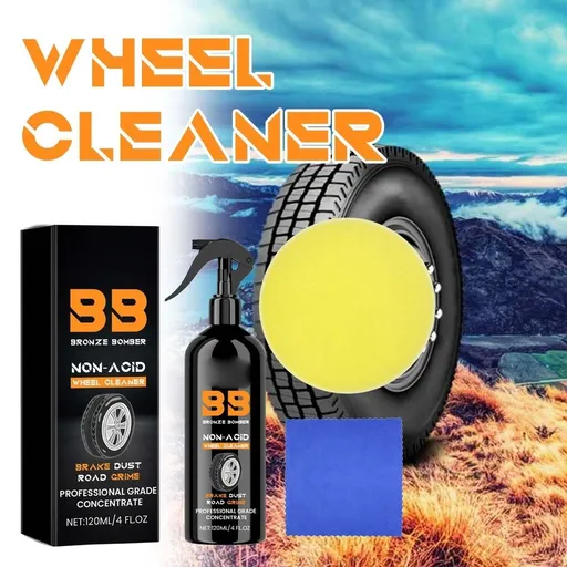 Wheel Cleaner Spray, Safe for Gloss Finishes, Chrome, Painted, Powder-Coated, and Clear-Coated Wheels - Removes Brake Dust and Road Grime