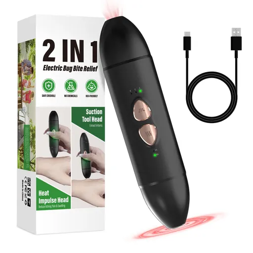 Bug Bite Relief with Suction Tool and Heat Mosquito Itch Relief-Insect Sting&2-in-1 Bite Relief Rechargeable Bug Bite Sucker and Fast Itch Relief from Bug and Mosquito Bites