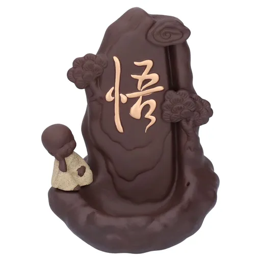 Backflow Incense Burner with Little Monk Ornament Household Inner Decoration Chinese Yixing Zisha ClayType A