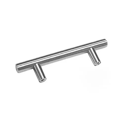 Silver Kitchen Cabinet Door Handles Matte Black Stainless Steel Door Drawer Pull T Bar - 200mm/128mm