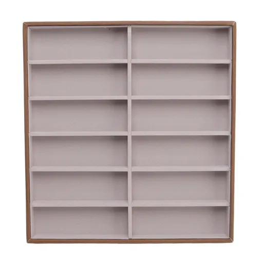 Sunglasses Display Tray PU Wood Grain Sunglasses Storage Case for Home Glasses Store 12 Grids