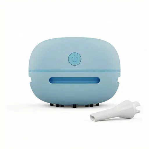 Blue Mini Handheld Cordless Vacuum Cleaner - USB Rechargeable Desktop Dust Collector with Strong Suction - Lightweight ABS Design, Washable Filter, Ideal for Home Office Keyboard & Student Desk Cleaning