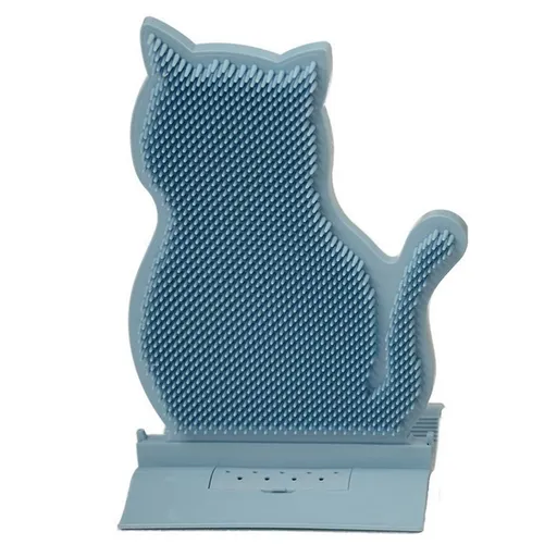 1pc Cat Self Groomer Brush Cat Face Massager Pet Rubbing Post - Blue