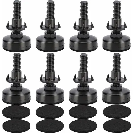 8 pcs Adjustable Furniture Straightener Feet, Adjusting Screws, Adjusting Feet With Push-In Nut For Wooden Furniture