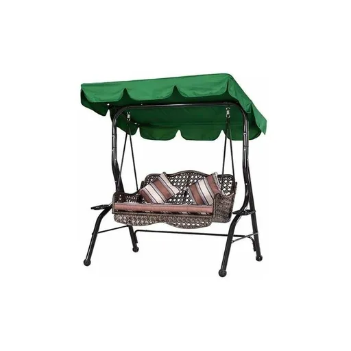 Green 210D Waterproof Garden Swing Canopy Replacement Anti UV Three Seat, 195 x 125 x 15 cm