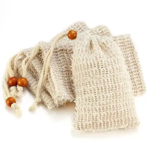 4 Pack Natural Sisal Soap Saver Pouches