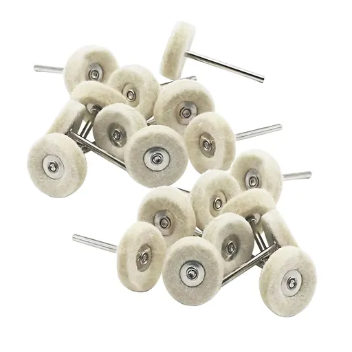 Luo ke 20 Pcs Wool Buffing Wheel, 3/32'' Shank Mini Abrasive Buffing Kits Wool Felt Polishing Wheel for Rotary Tools