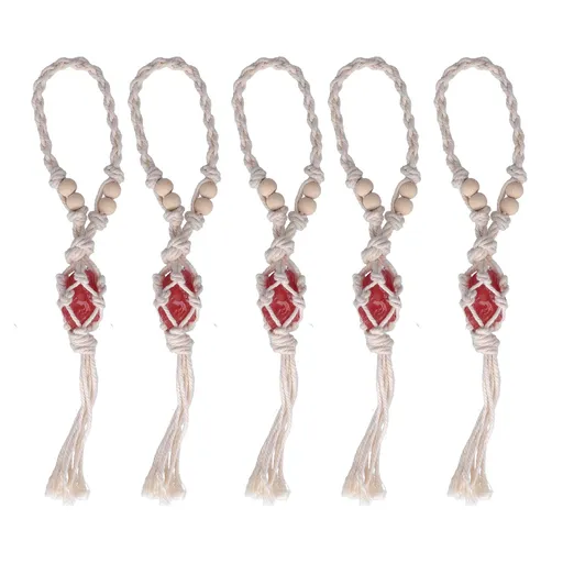 5pcs Necklace Cord Empty Stone Holder Rope Replacement Adjustable Quartz Crystal Pendant Cord for DIY Jewelry MakingRed