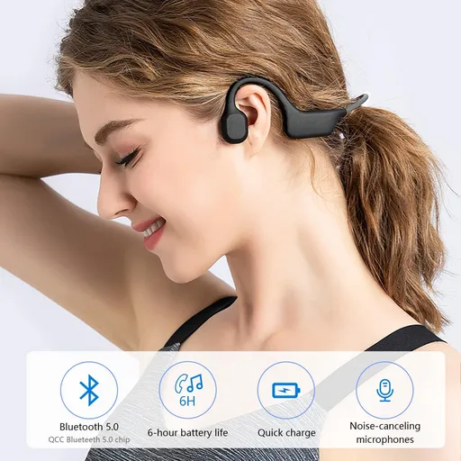 Bone Conduction Headphones, Open Ear Wireless Headphones Bluetooth 5.3, 8Hr Playtime, Waterproof and Sweatproof, Sport Headphones