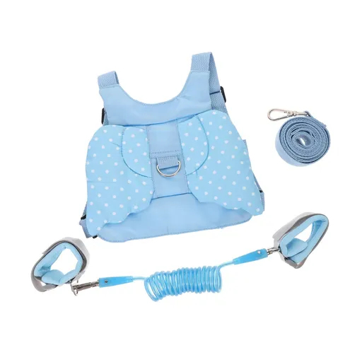 Baby Walking Harness Leash, Child Loss Prevention Harness Safe Breathable Adjustable Outdoor Wearable (Blue)