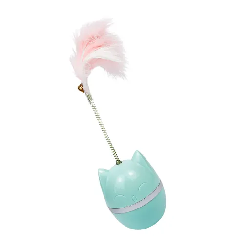 Cat Feather Toy Cat Toy Ball 360° Tumbler,with Colorful Feathers and Bells to Attract Your Cat's Attention Novelty Toy