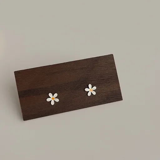 Mini Daisy Stud Earrings with Jewelry Gift Box - Cute Enamel Flower Earrings with Silver Needle, Lightweight Small Floral Earrings for Women and Girls