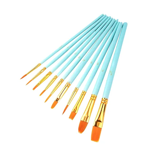 Brushes , Paint Brushes, Painting Pen, Art Tools, Brush Set, Round Tip Brushes Nylon Brushes Artist Wood Brushes for Oil Watercolor Face Nail Arts Miniature and Rock Painting Multicolor