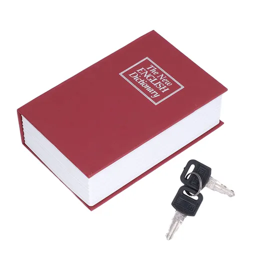 Safe Box Simulation Book Shape Decorative Storage Money Case for Bedroom Living Room OfficeRed