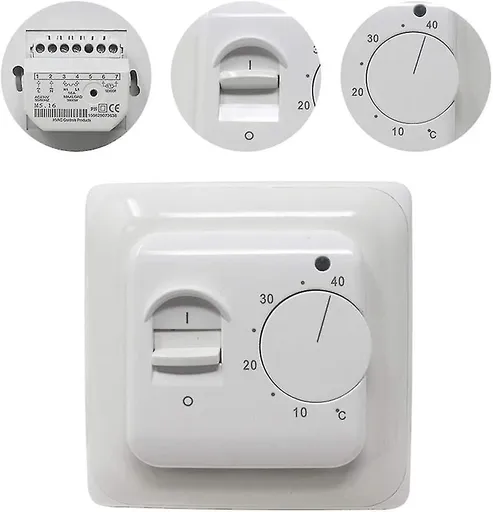 Electric Underfloor Heating Thermostat, 220V 16A with Probe, Mechanical Control, Energy Class A+++, Compatible with Underfloor Heating Systems