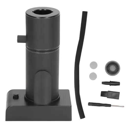 Drink Cocktail Smoker Adjustable Gear Aluminum and Zinc Alloy Handheld Smoke Infuser Kit for Kitchen Black