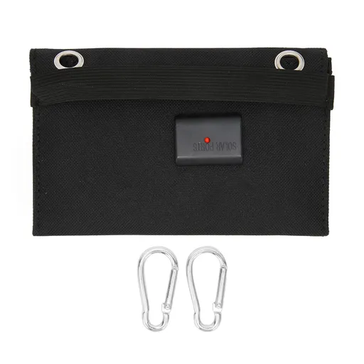 4W 2 Fold Solar Panels Portable High Conversion Efficiency Polysilicon Mobile Power with Climbing Buckle for Automobile