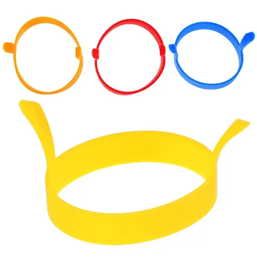 4Pcs Silicone Egg Rings with Handles for Nonstick Round Fried Egg Cooking Molds