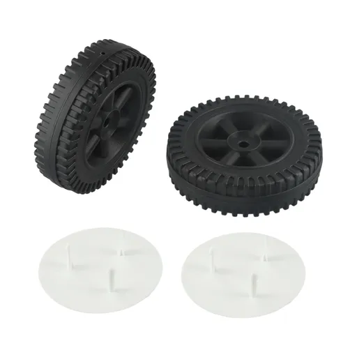 2Pcs/Set Grill Wheels Replacement Parts 170/177mm 7 Inch BBQ Grill Wheel Barbecue Grills Kitchen Garden Plastic Black black+white wheel cover