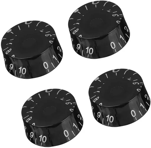 Electric Guitar Volume Knobs, 4-Pack, Acrylic Coarse Spline, Black, Compatible with Epiphone Les Paul SG