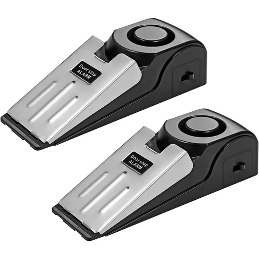 Pack of 3 Door Stop Alarm, with 120DB Siren Door Stop for Traveling, Apartment, Hotel and Home (Black)