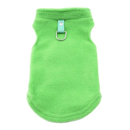 Valley Dog Pet Sweatshirt Pocket Casual Style Fleece Vest Green L (Bust 46CM recommended 3.00 kg-4.00 kg pets)