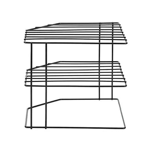 Iron Kitchen Seasoning Rack Kitchenware Storage Shelf Desktop Organizer Home - Black
