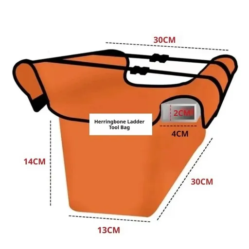 Folding Ladder Tool Storage Bag, Large Capacity Heavy Duty Organizer Mate, Versatile Tool Accessory for Scissor Lift Tray and Suspended Tasks