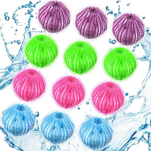 12 Pieces Pet Hair Remover for Laundry Dryer Balls Reusable Washing Machine Hair Catcher Pet Dog Cat Hair Catcher (Bright Color)