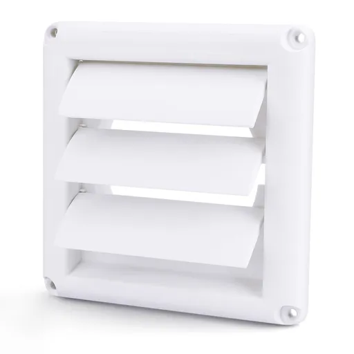 Louvered Dryer Vent Cover 4 inch Replacement for Outdoor/Indoor Dryer Vent Cover Vent Hood Outlet Airflow Vent Dryer , White
