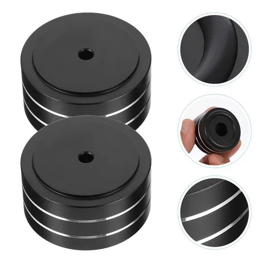 Amplifier Isolation Feet Pads Black Aluminium Alloy Rubber for Furniture Use 2Pcs