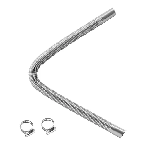 Exhaust Hose, 600mm Diesel Heater Flexible Exhaust Pipe, Stainless Steel Exhausts Hoses with 2 Hose Clamps, Air Diesel Parking Heater Exhausts Hoses Line for 2KW 5KW 8KW Diesels Heaters