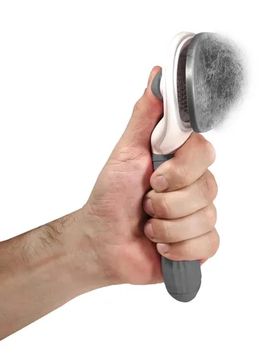 Dog brush for dogs and cats, fur brush, compatible with all breeds, Gray