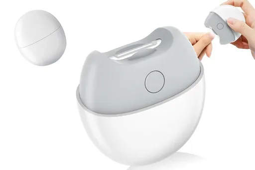 Electric Automatic Nail Clipper With Light And Nail Scraps Storage For Adult - White
