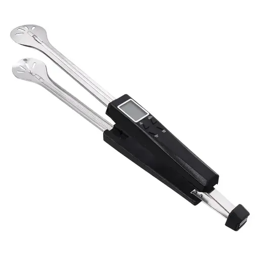 2-in-1 BBQ Grill Tongs with Built-In Digital Thermometer Probe for Meat Temperature Checks While Cooking and Grilling, Black, 40 cm