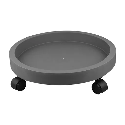 Pot Roller Tray | Heavy Duty Caddy with Wheels for Indoor and Outdoor Use | 12 Inch Round Mobile Stand with Locking Casters | Water Catch Tray for Large Potted Plants, Trees, and Vases
